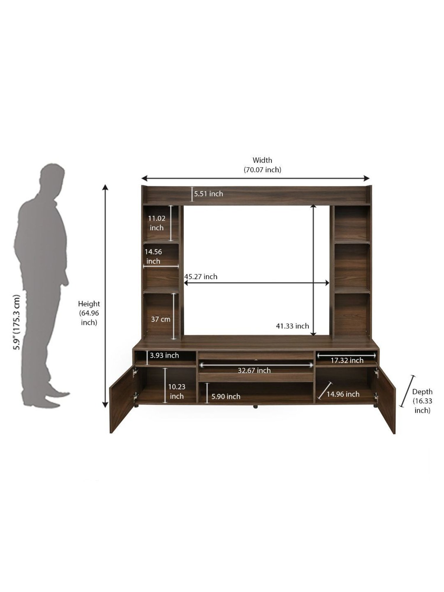 Nilkamal Cora White Engineered Wood TV Entertainment Unit with 2 Shelves