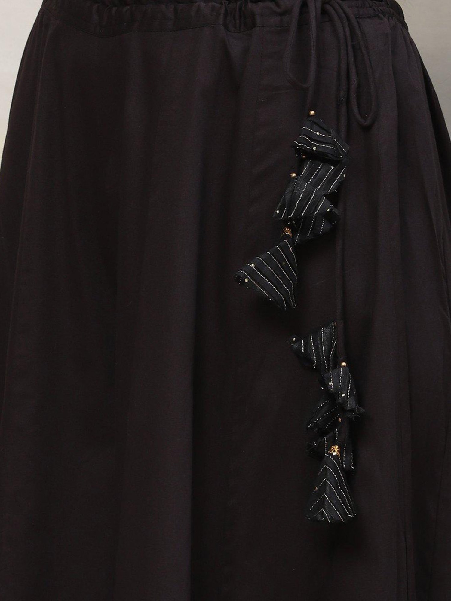 Biba Black Embroidered Kurti Palazzo Set