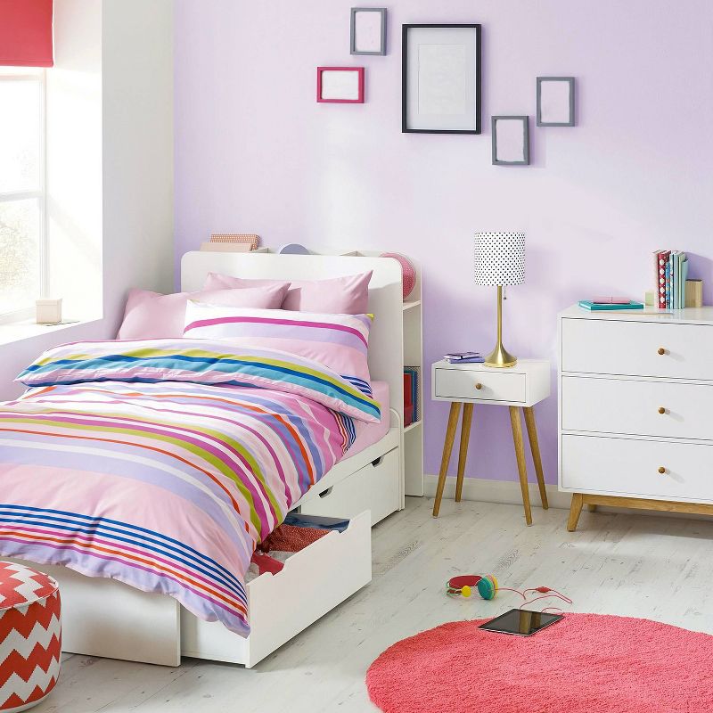 Tapered Desk Lamp with Polka Dot Fabric Drum Shade Gold - Simple Designs