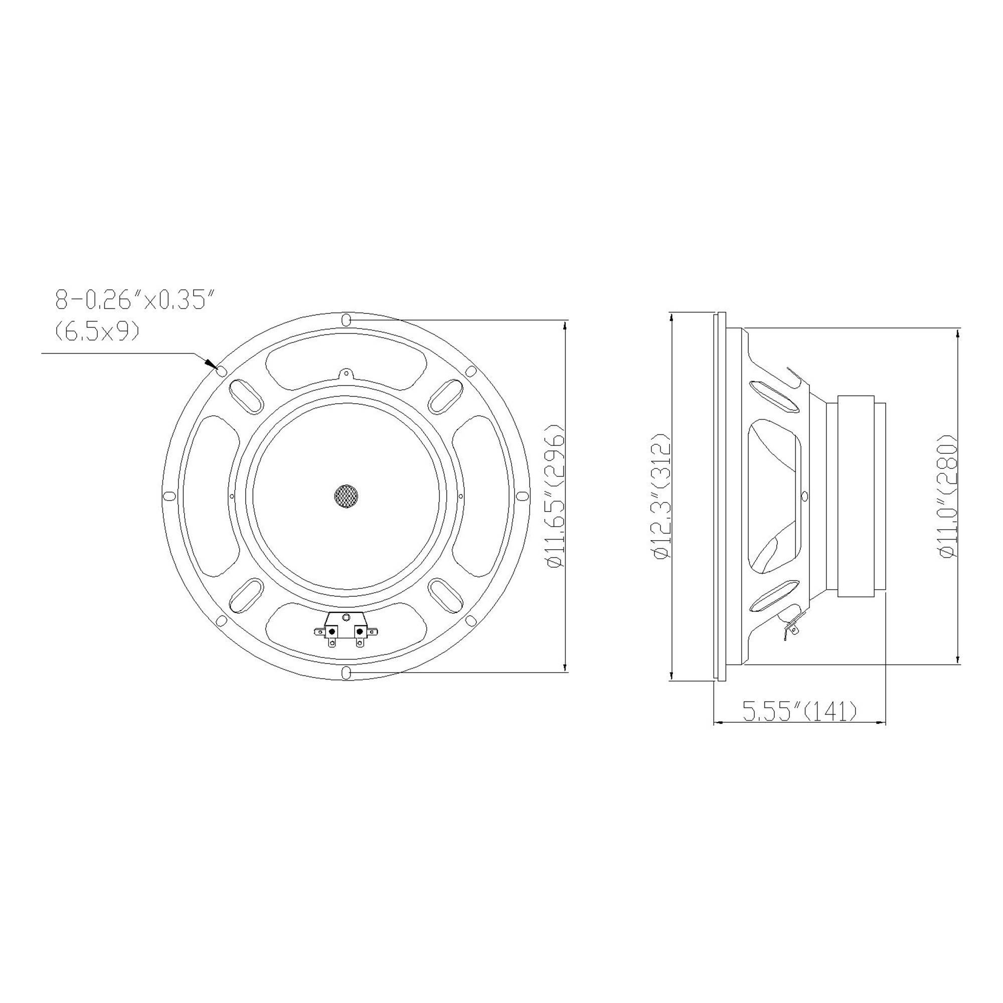 Sound Town 12&rdquo; 250W Steel Frame Raw Woofer (Low Frequency Driver) w/ 2" Voice Coil, Replacement Woofer for PA/DJ Speaker, Subwoofer Cabinets (STLF-12VS)