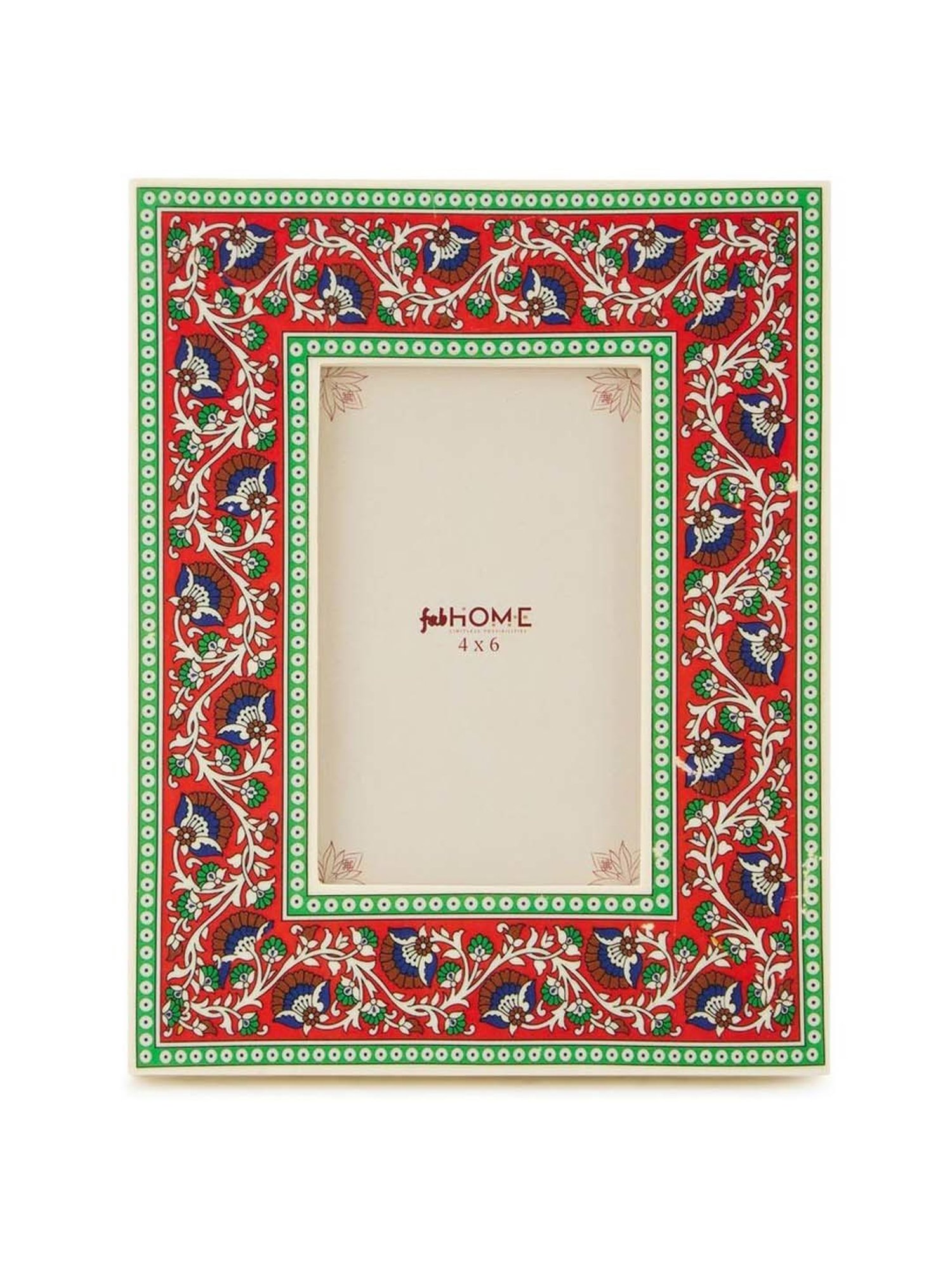 Fabindia Home Multicolor Resin Ahava Printed Photo Frame