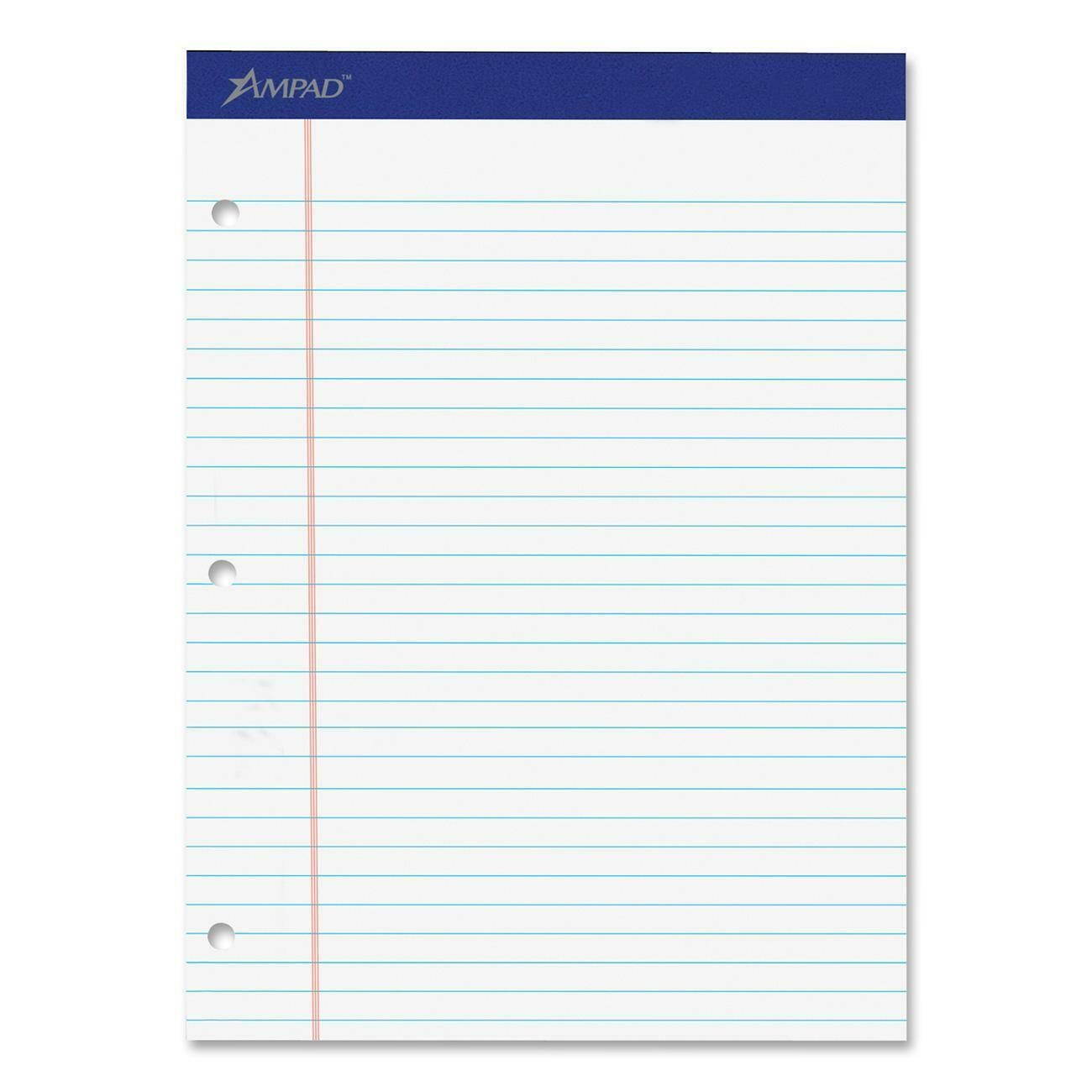 Ampad Double Sheet Legal-ruled Writing Pad - 100 Sheet - 15 Lb - 8.50" X (20244)