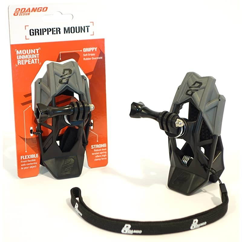 Gripper Mount Universal Clamp Mount for Action Cameras Use as a Mount on Motorcycle Powersports Helmets More Stealth Black