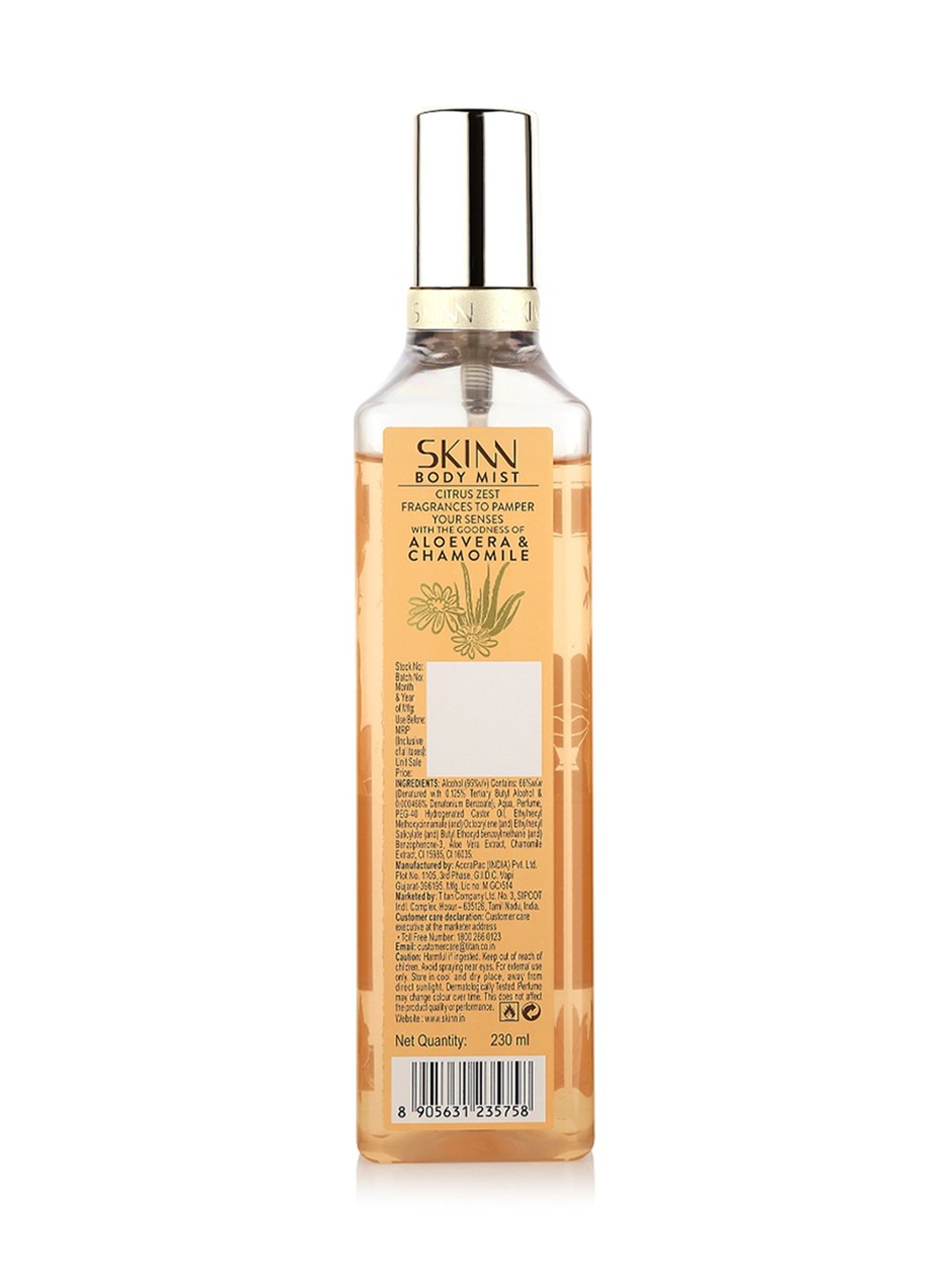 Skinn by Titan Citrus Zest Body Mist - 230 ml
