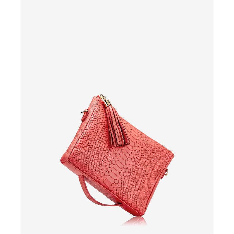 VR NYC Magnetic Strap Closure Mosaic Design Denim Laser Cut Crossbody Bag - Blue