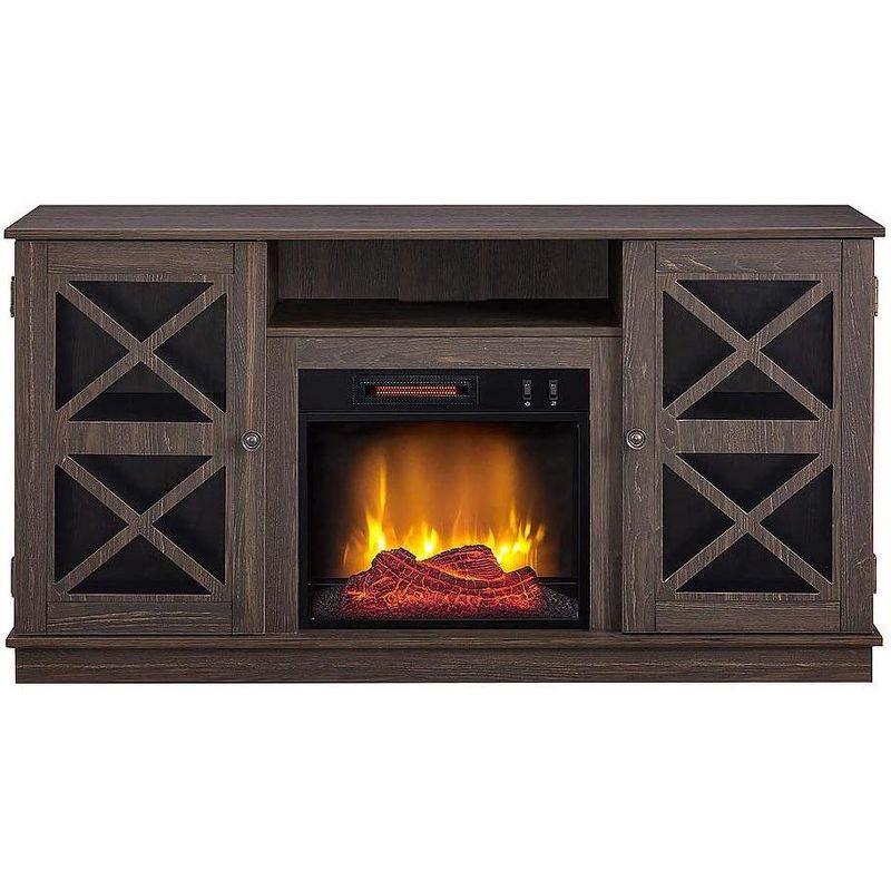HearthPro Easton Electric Fireplace Media Console in Brown - SP6615-OF