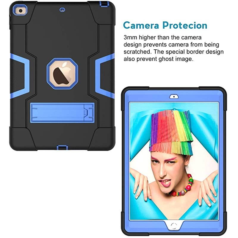 iPad 102 Case 2020 iPad 8th Generation Case2019 iPad 7th Generation Case Shockproof Rugged Protective Case with Kickstand Black