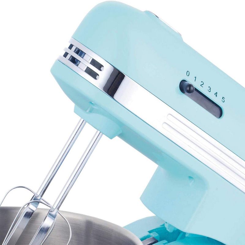 Brentwood SM-1162BL 250 Watt 5 Speed 3.5 Quart Kitchen Chef Countertop Baking Stand Mixer with 2 Beaters and Dough Hook Attachment, Blue