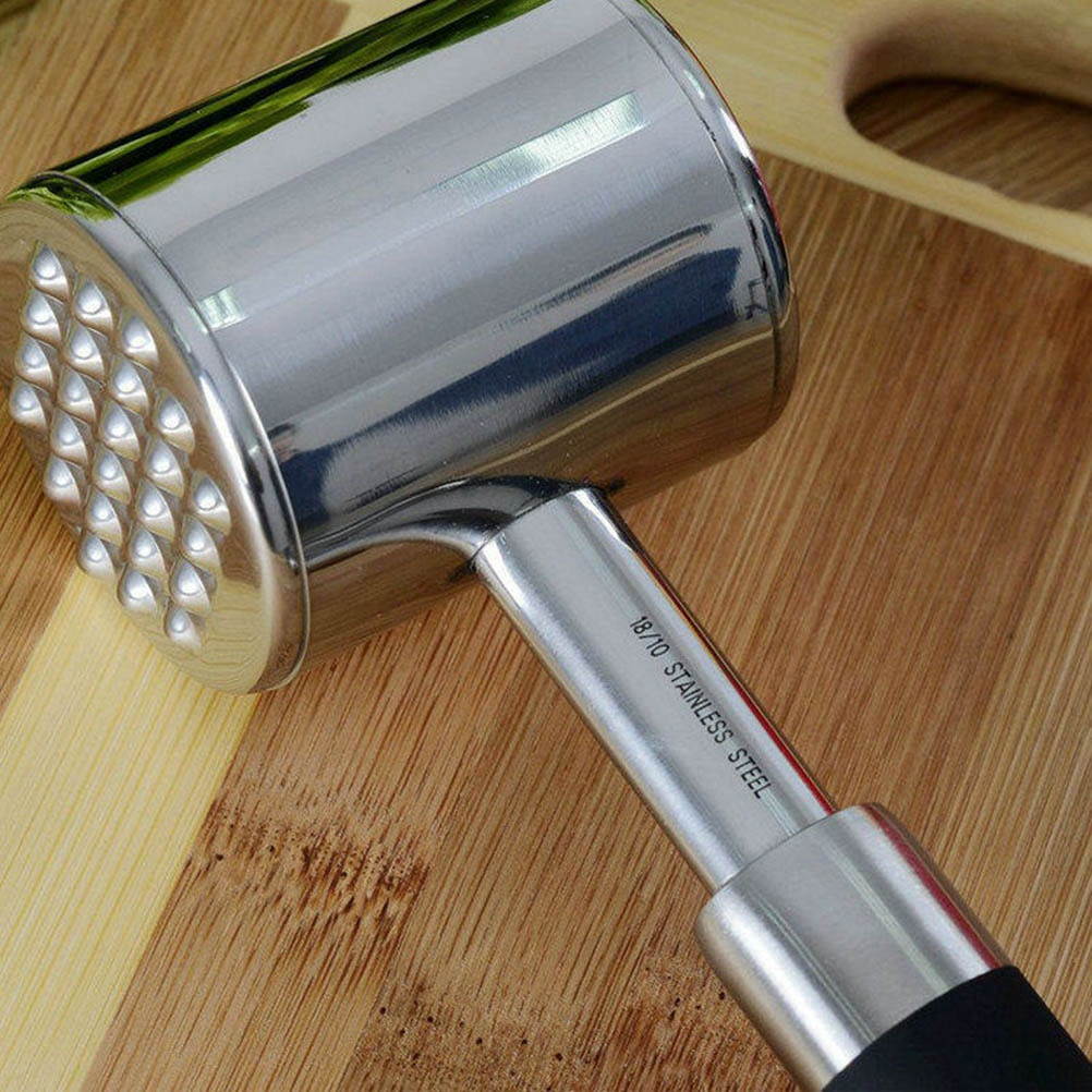 316 Stainless Steel Meat Hammer Steak Pounder Pork Mallet with Non-slip Handle