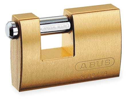 ABUS 82/63 KA Padlock, Keyed Alike, Shutter Shackle, Brass Body, Steel Shackle,