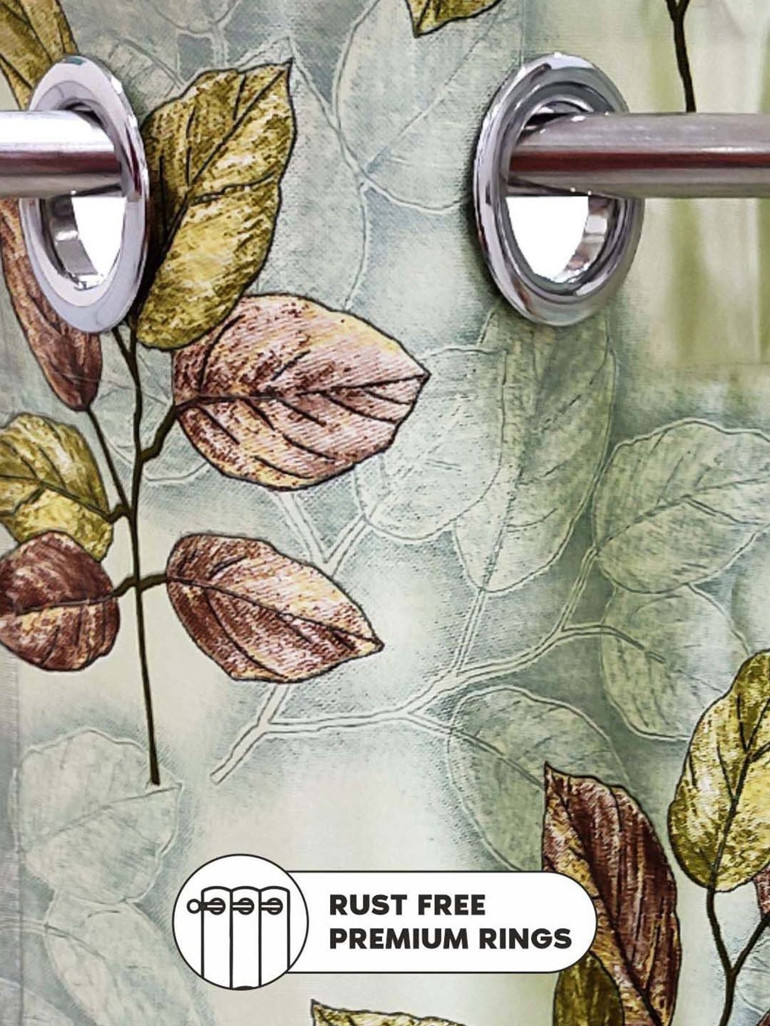 Bianca VILLA C`ESTA Green Faux Silk 5 Ft. Window Curtain