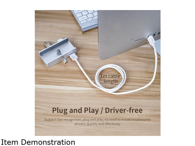 ORICO MH2AC-U3 Aluminum 2 Ports USB 3.0 Clip-type HUB With SD Card Reader For Desktop Laptop Clip Range 10-32mm With 4.95FT ( 1.5Meter) Date Cable - Silver