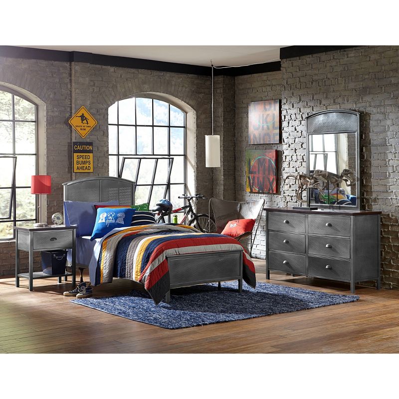 Full Urban Quarters Metal Panel Bed Steel Black - Hillsdale Furniture