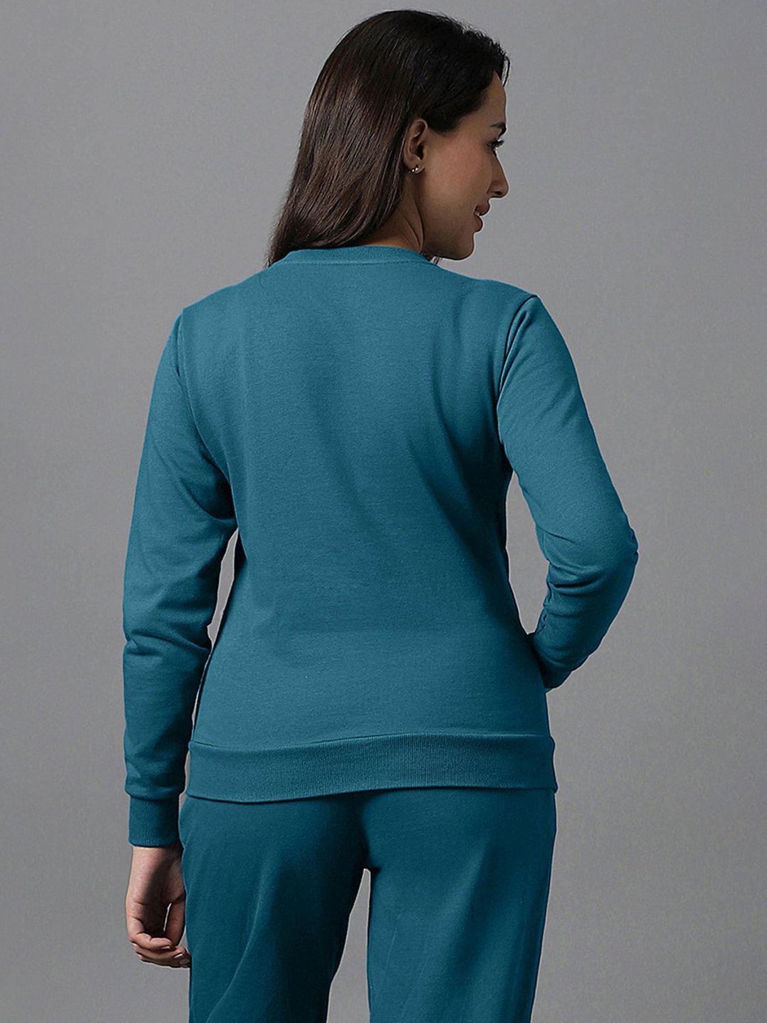 Amante Blue Cotton Sports Sweatshirt