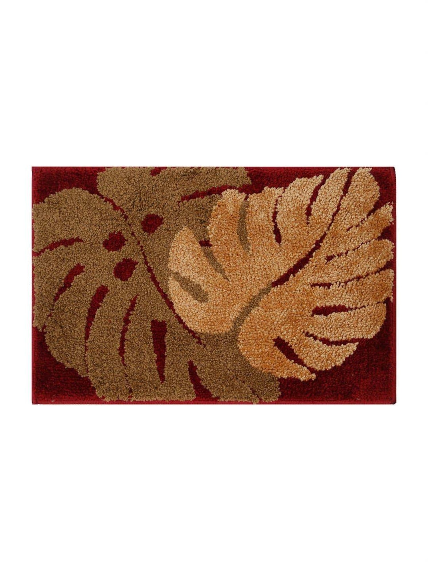 HOSTA HOMES Maroon Cotton Soft Fur Anti Skid Door Mat