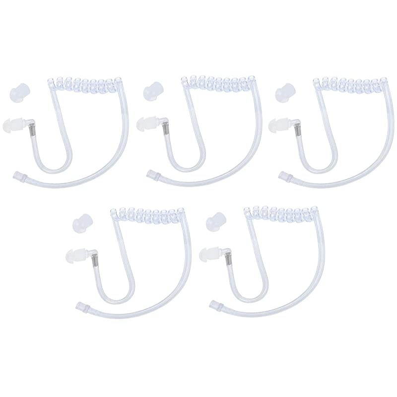 Replacement Coil Acoustic Tube for Two Way Radio Earpiece Headset Surgical Grade UV Resistant Clear Tube for Walkie Talkie Earpiece 5 Pack