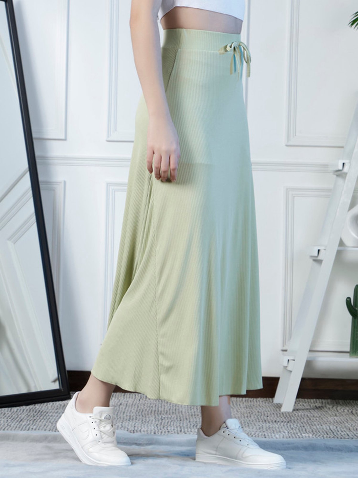 NEUDIS Mint Green Midi Skirt