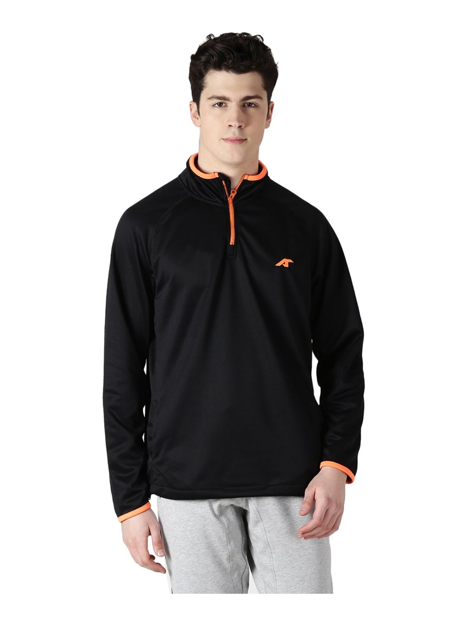 ALCIS Black Mock Collar Sweatshirt