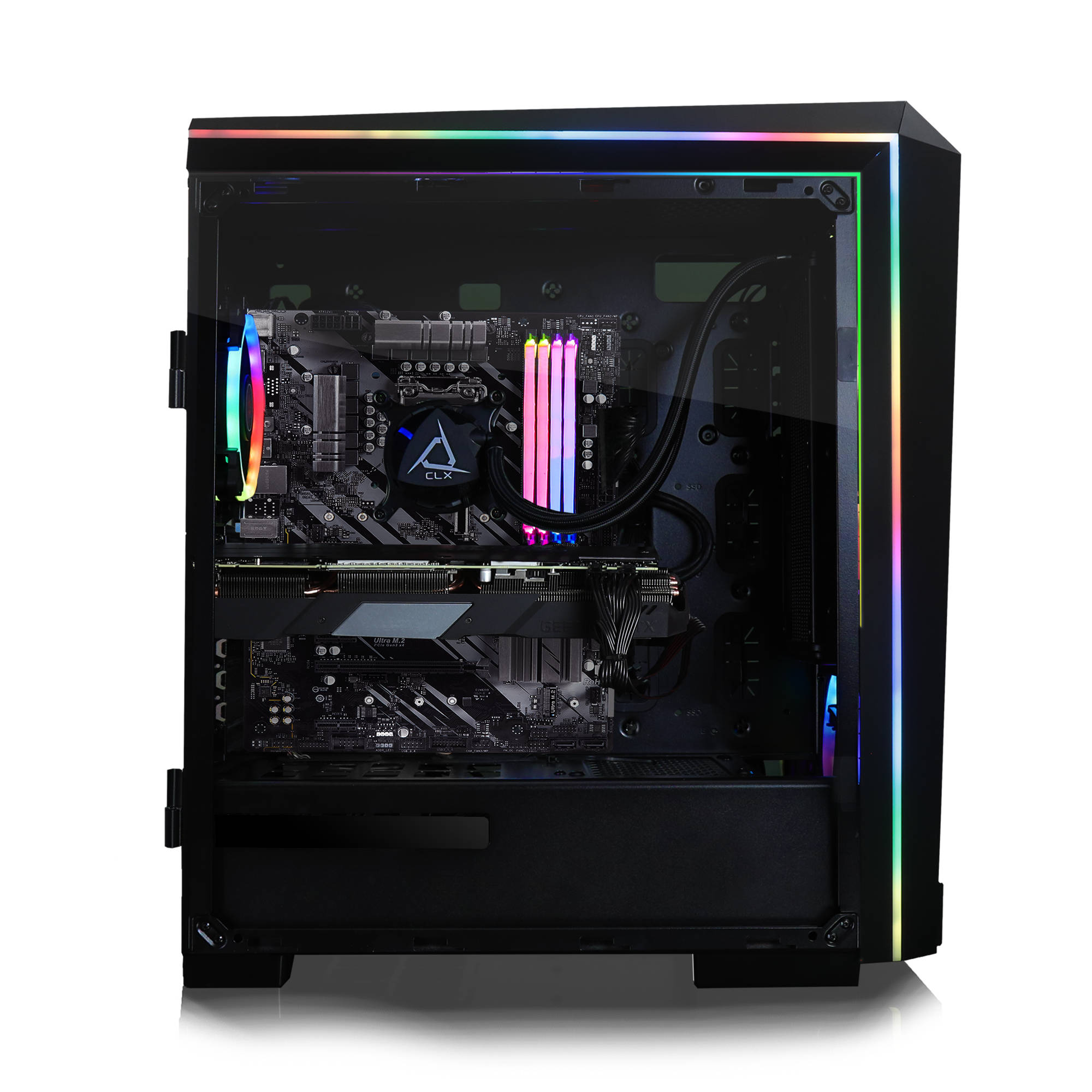 CLX SET - Liquid Cooled Intel Core i9 10900K 3.7Ghz 10-Core Processor, 64GB DDR4 Memory, GeForce RTX 3080 10GB GDDR6X Graphics, 1TB SSD, 6TB HDD, WiFi, Windows 10 Home 64-bit