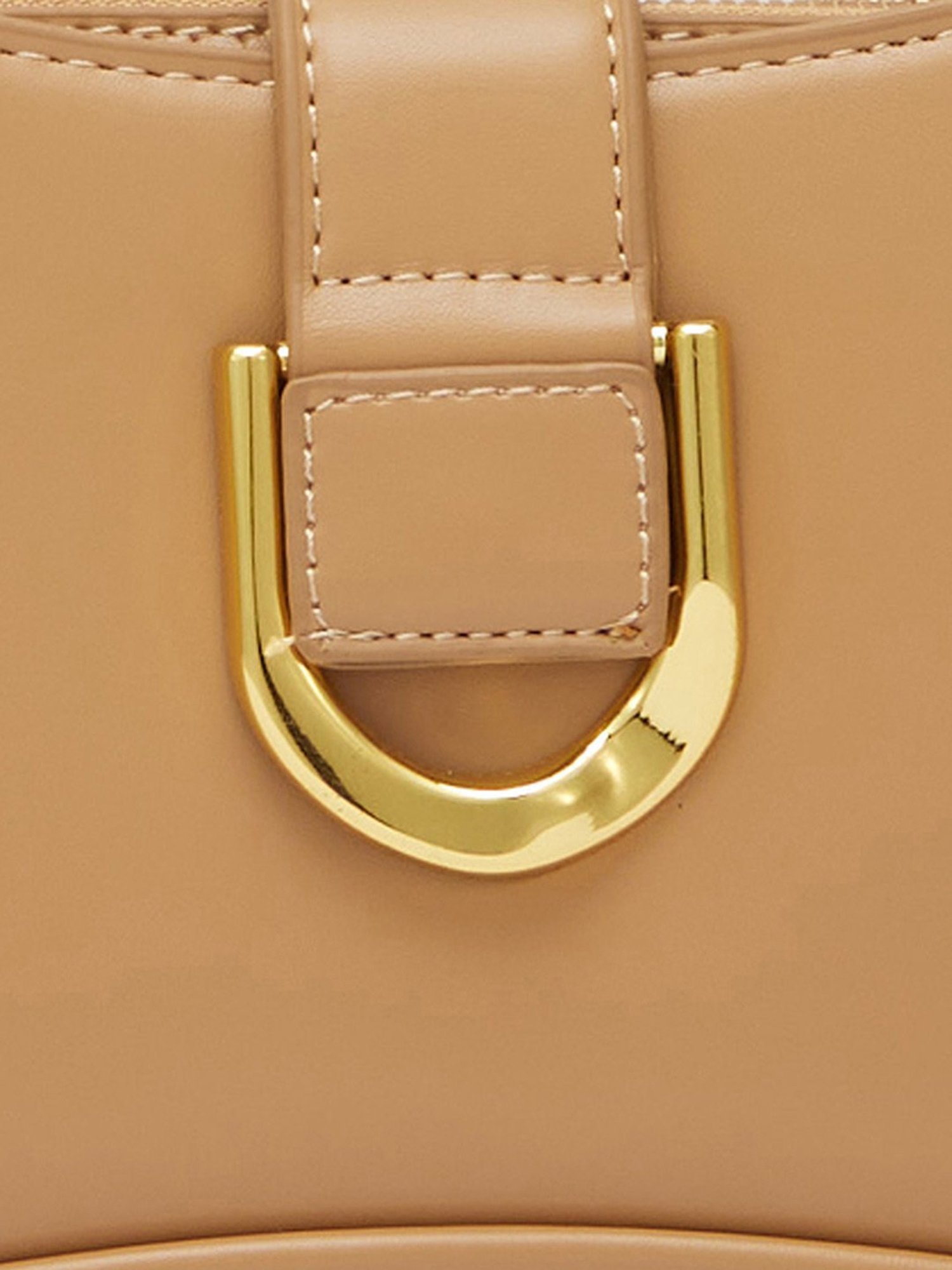 Globus Women Khaki Solid Vegan Leather Handheld Bag