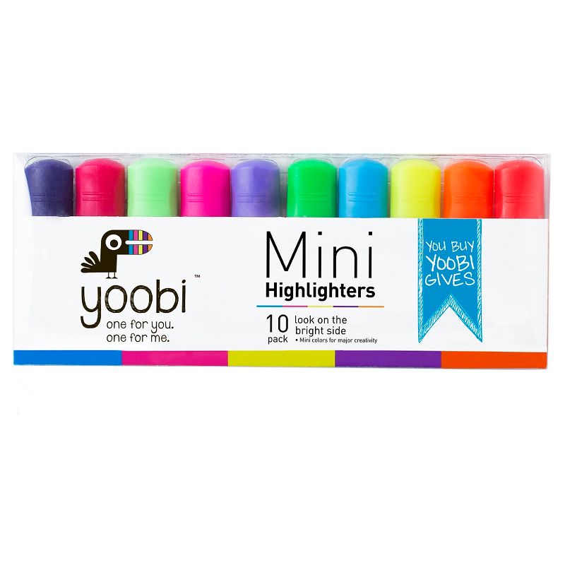 Mini Highlighters - Multicolor, 10 Pack - Yoobi™