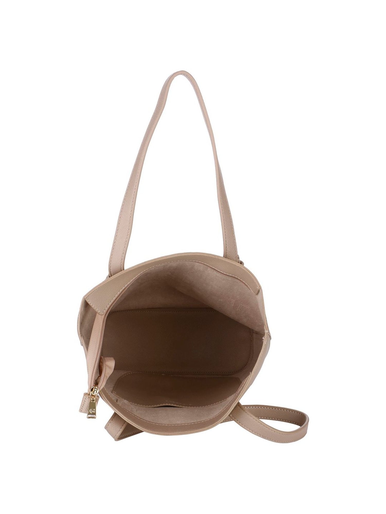 Giordano Refresh Beige Solid Medium Tote Handbag