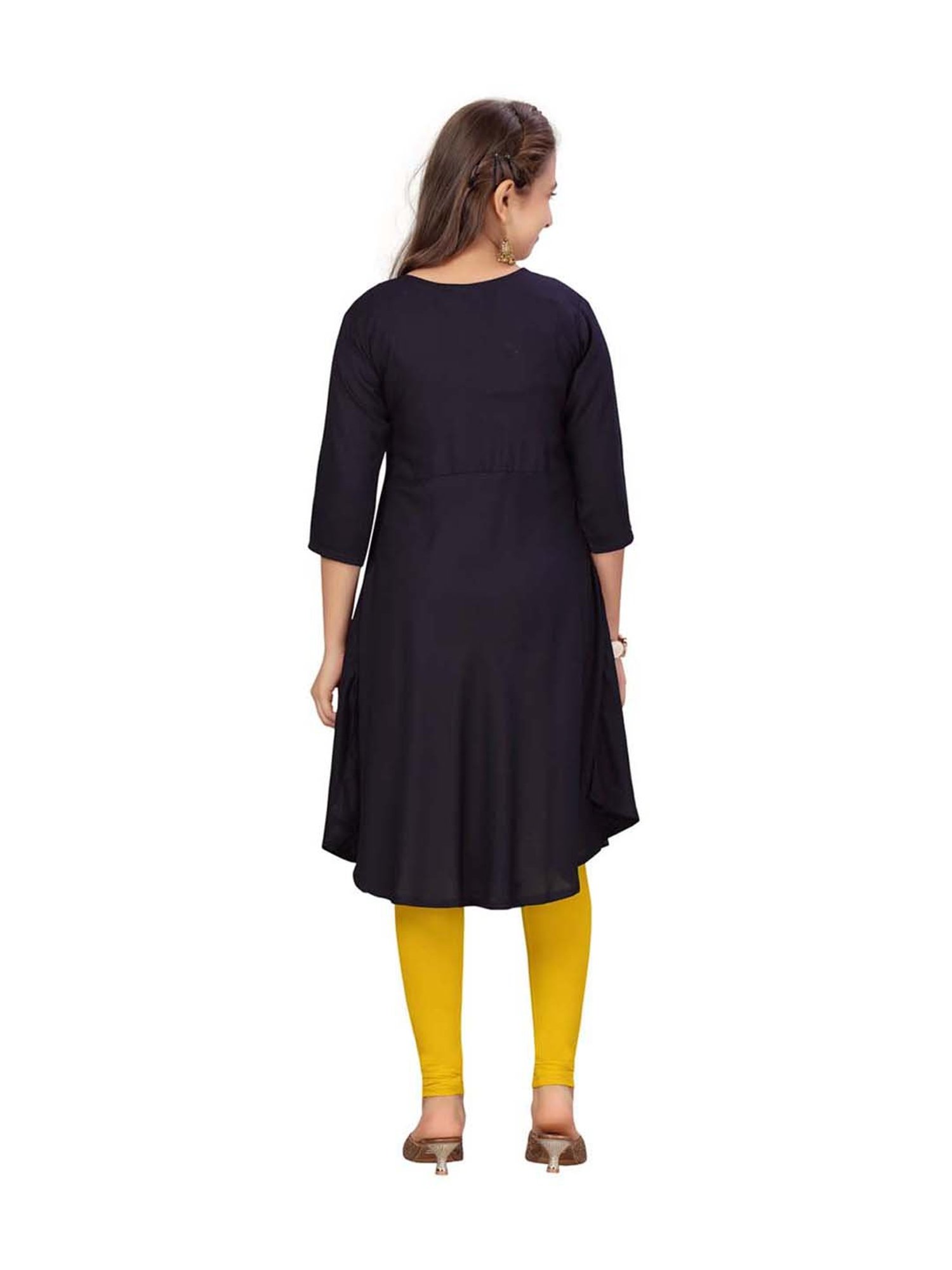 Peppermint Kids Navy Regular Fit Kurta Set