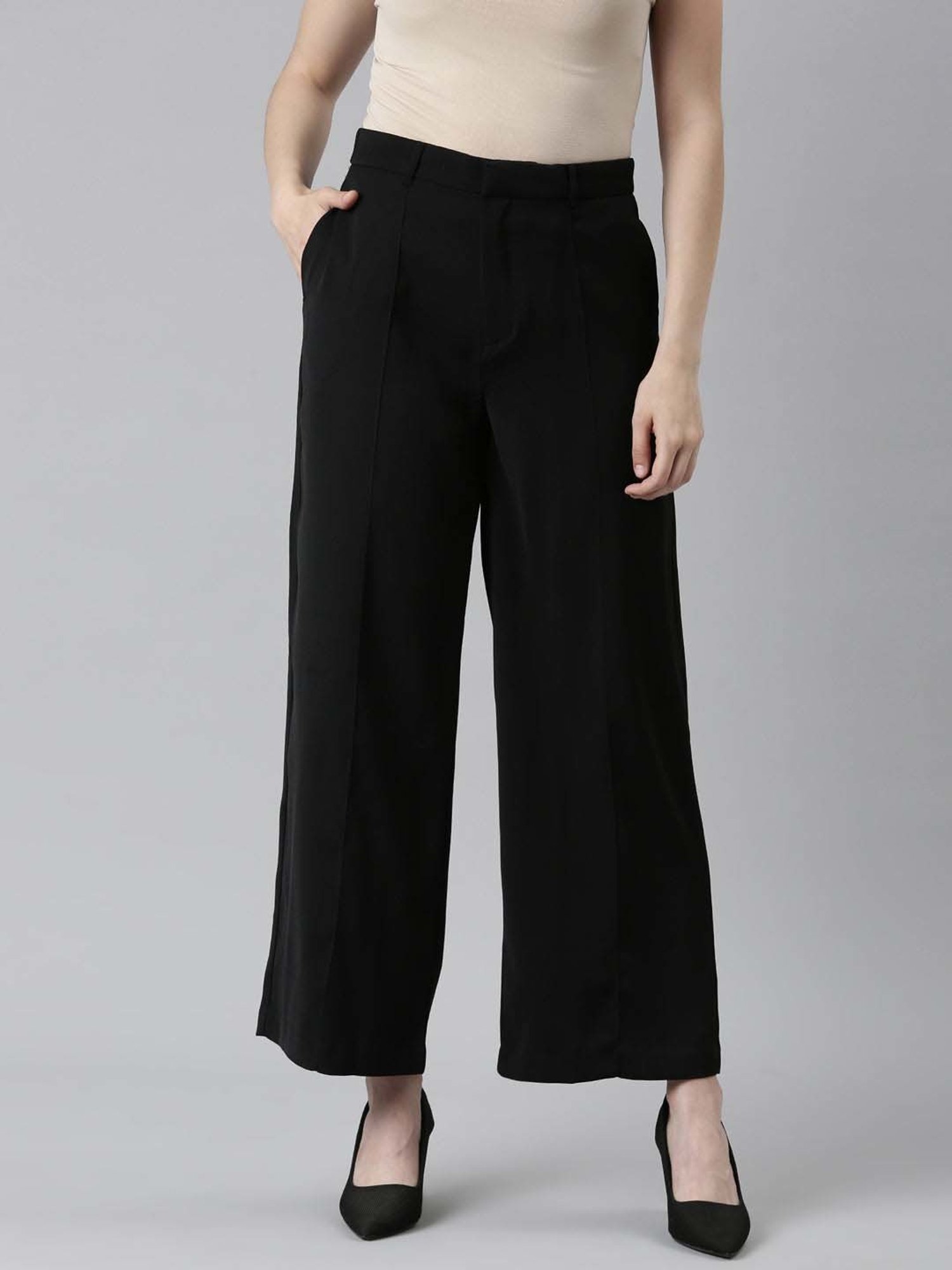 Go Colors! Black Mid Rise Flared Pants