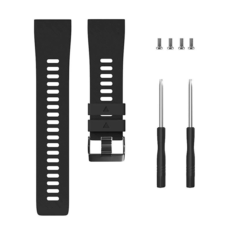 Band Compatible with Garmin Forerunner 35 Soft Silicone Replacement Watch Band Strap for Garmin Forerunner 35 Smart Watch 6Colors3Black buckle