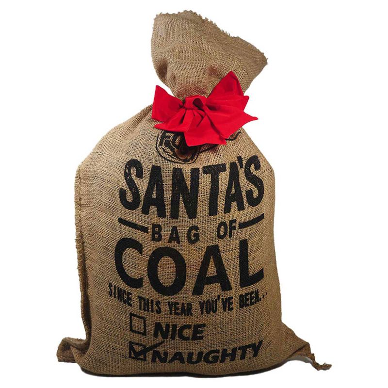 FOGO Santa Bag of Coal With Premium Oak Restaurant Grade All-Natural Hardwood Lump Charcoal Fuel for Ideal Grilling and Smoking, Black, 35 Pounds