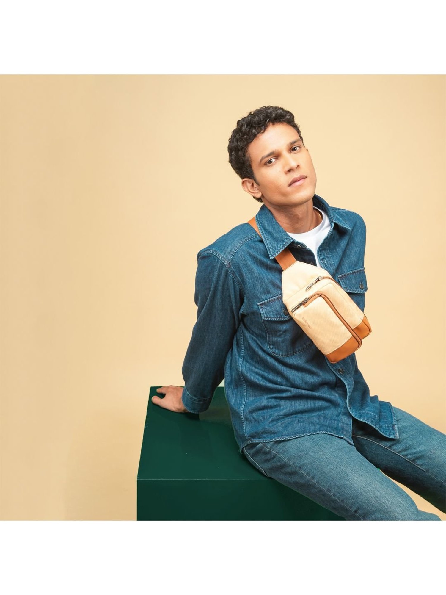 Assembly Beige Color Block Waist Pouch