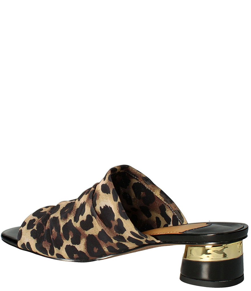 J. Renee Banan Leopard Print Stretch Slide Sandals