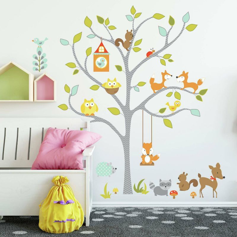 Woodland Fox and Friends Tree Peel and Stick Wall Decal - RoomMates