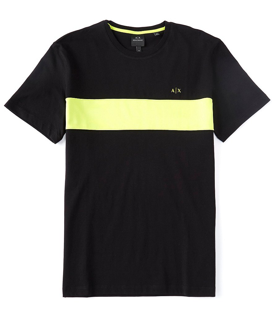 Armani Exchange Neon Chest Stripe Short-Sleeve Tee