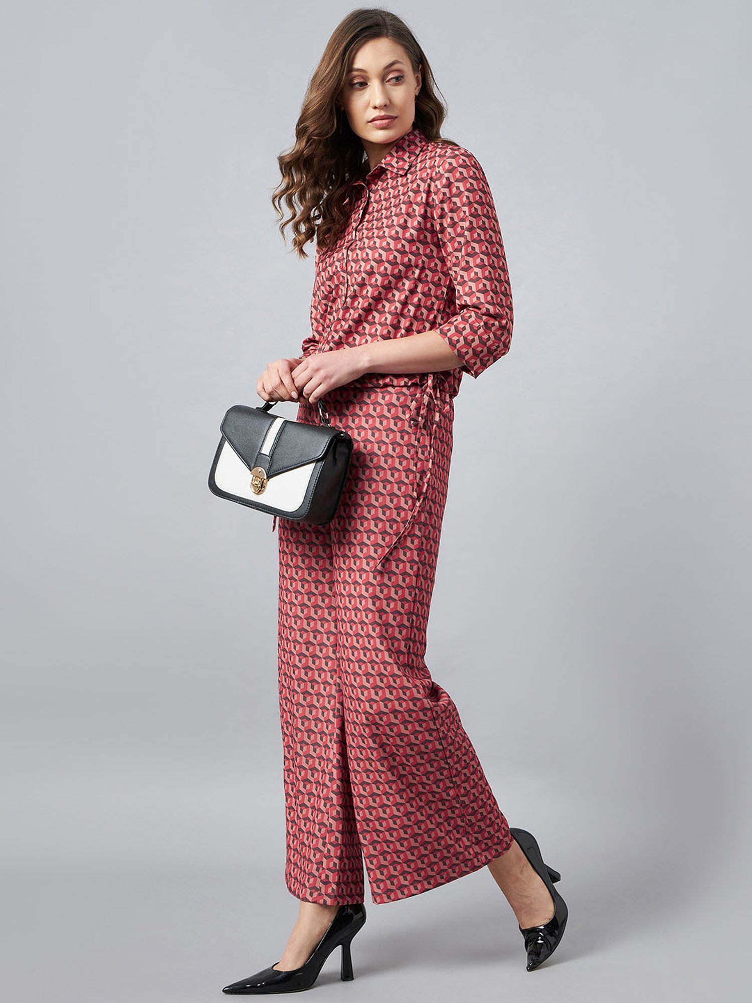 Marie Claire Red Printed Top