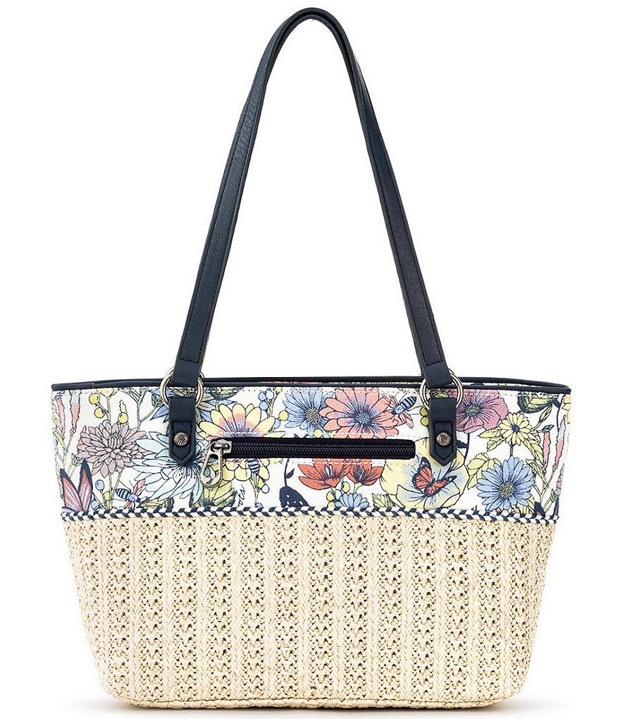 Sakroots Ellis Small Floral Straw Satchel