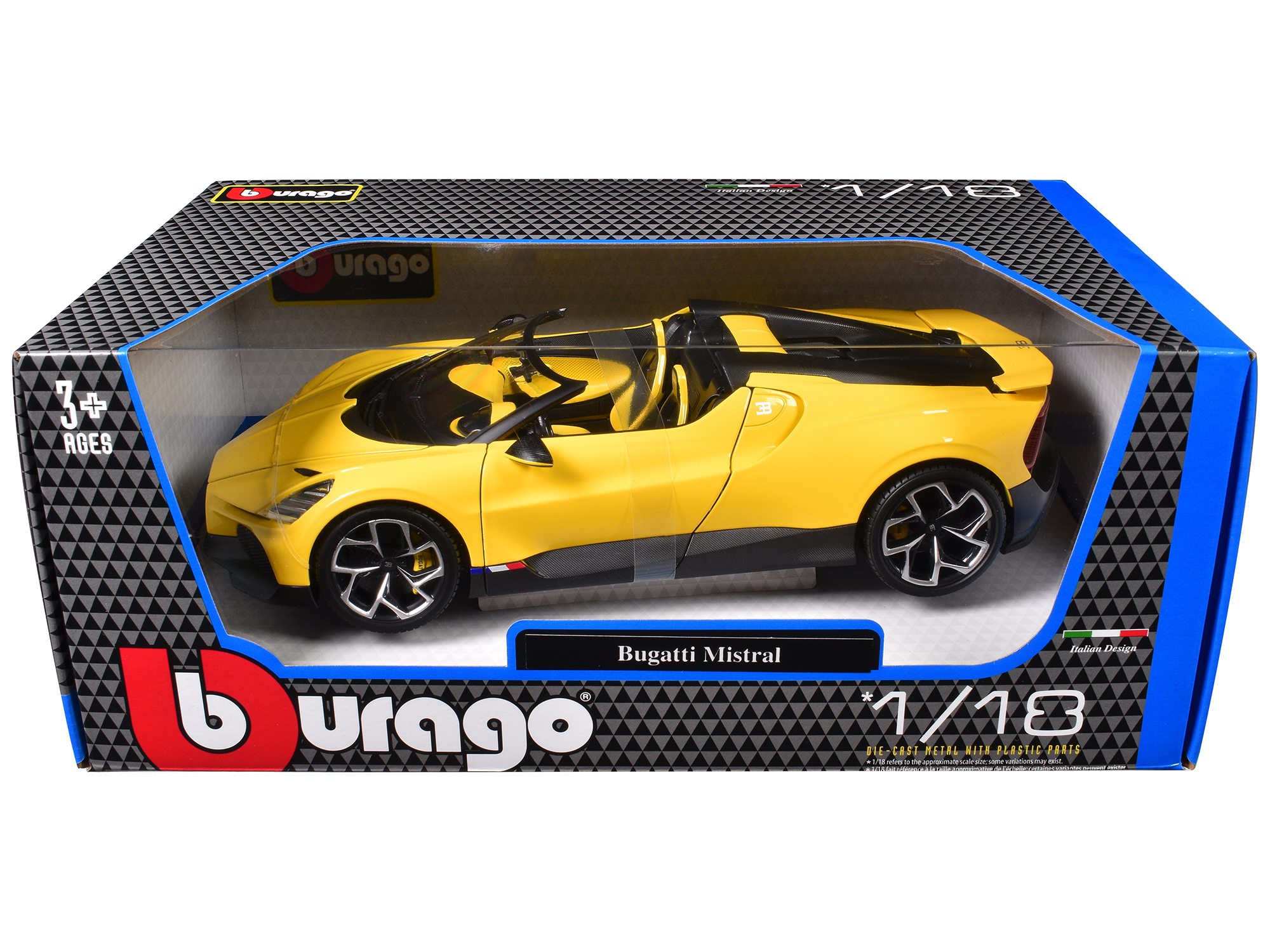 Bugatti Chiron Italian Red and Nocturne Black 1/12 Model Car by Autoart