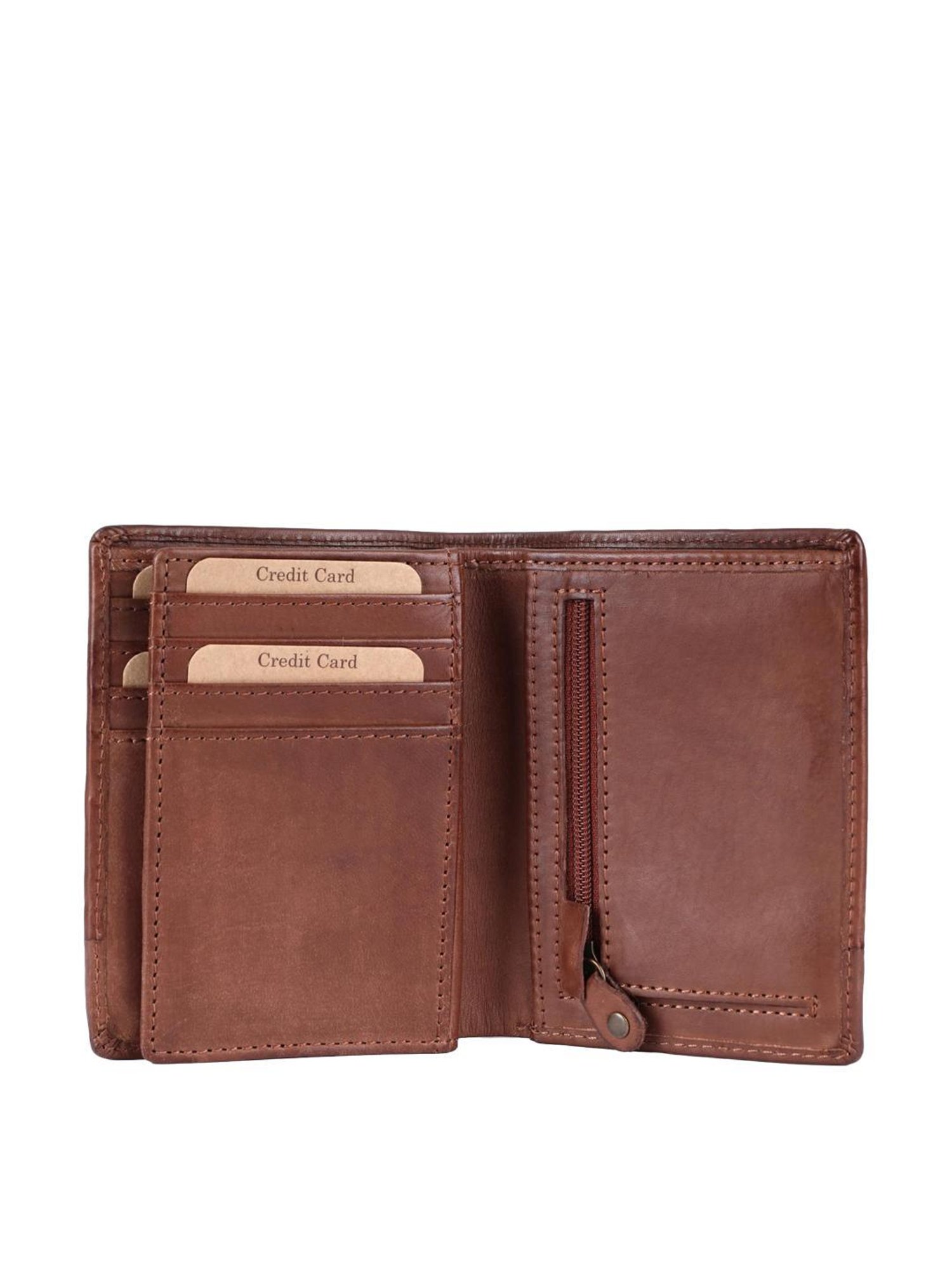 KOMPANERO Garrison Tan Printed Tri-Fold Wallet