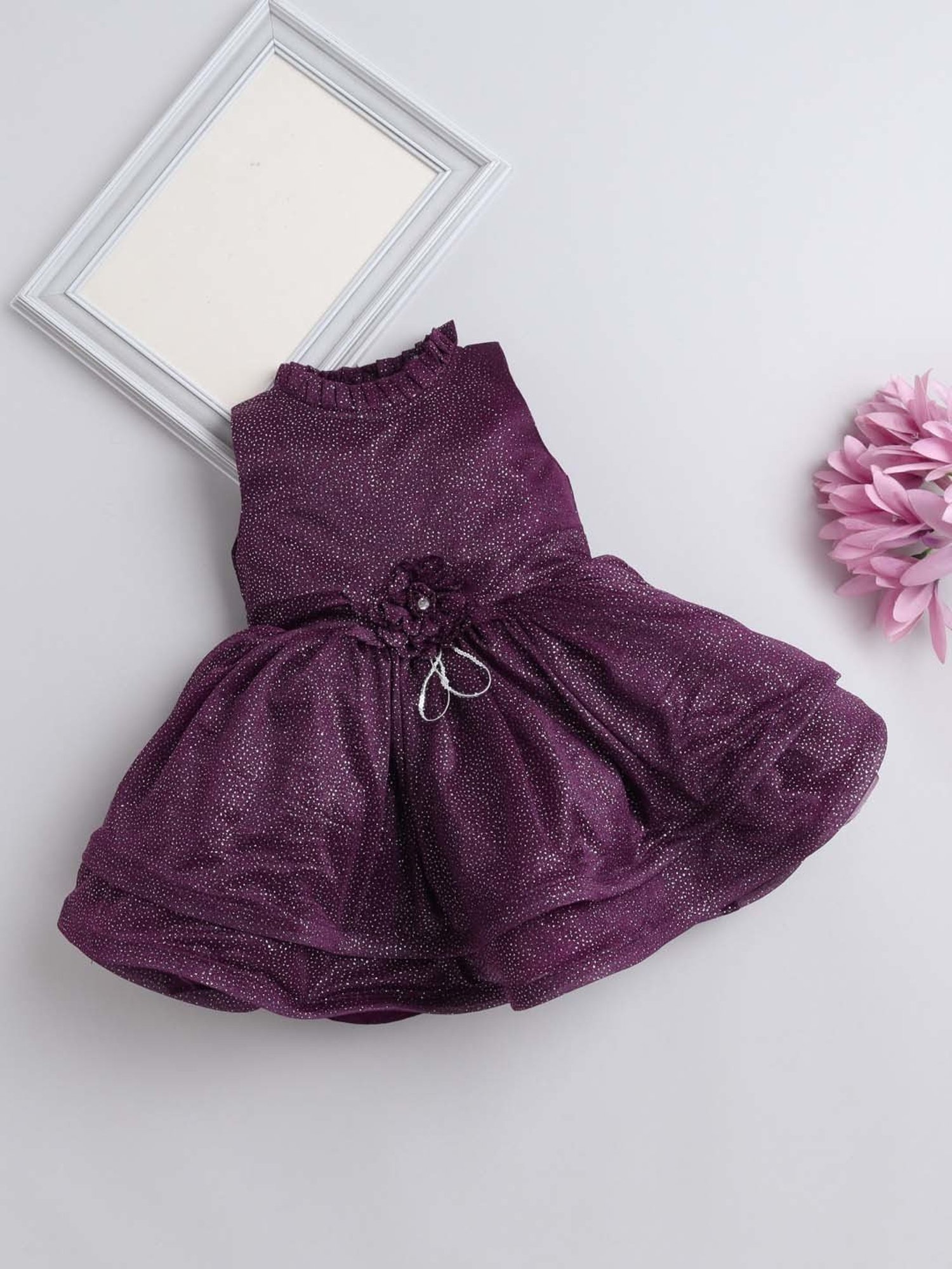 The Magic Wand Kids Purple Applique Dress