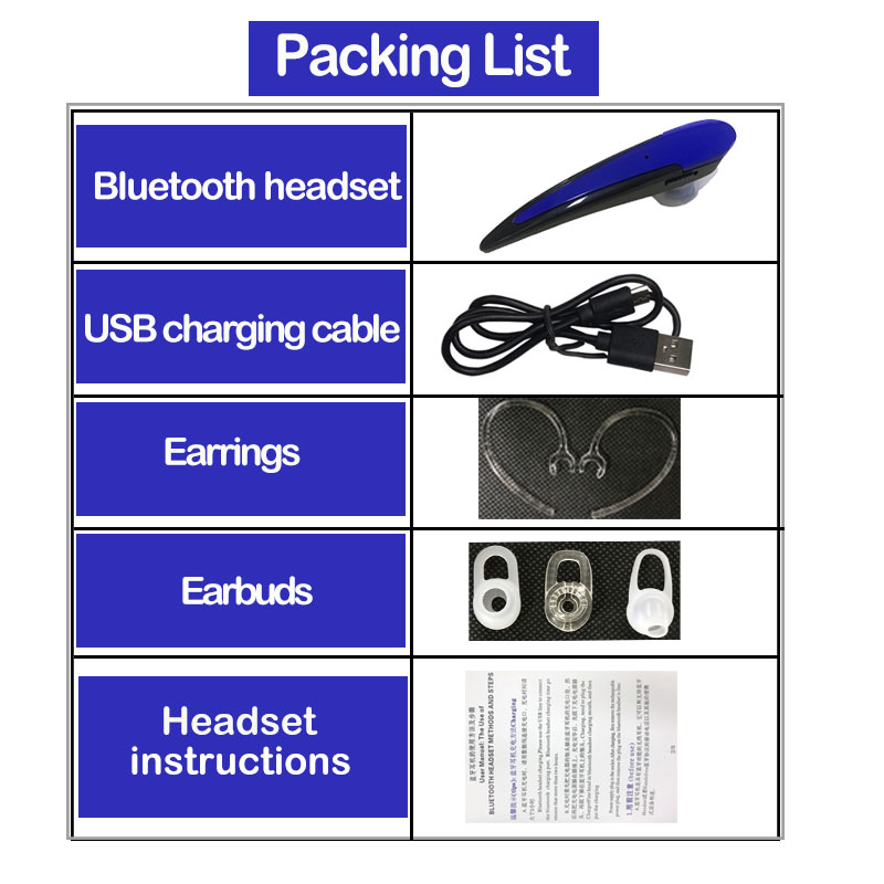 V10BLUE Bluetooth Headset,Hands-Free Bluetooth Earpiece Headphones for Cell Phones, Noise Cancelling Wireless Earpieces w/Mic for Business/Driving/Office, Compatible with iPhone/Samsung/Android