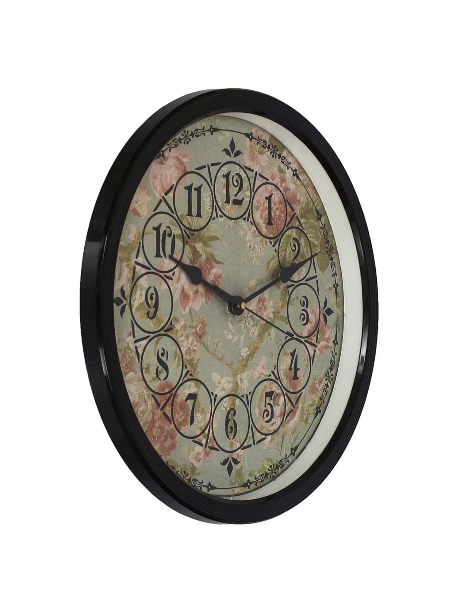 eCraftIndia Designer Round Analog Black Wall Clock