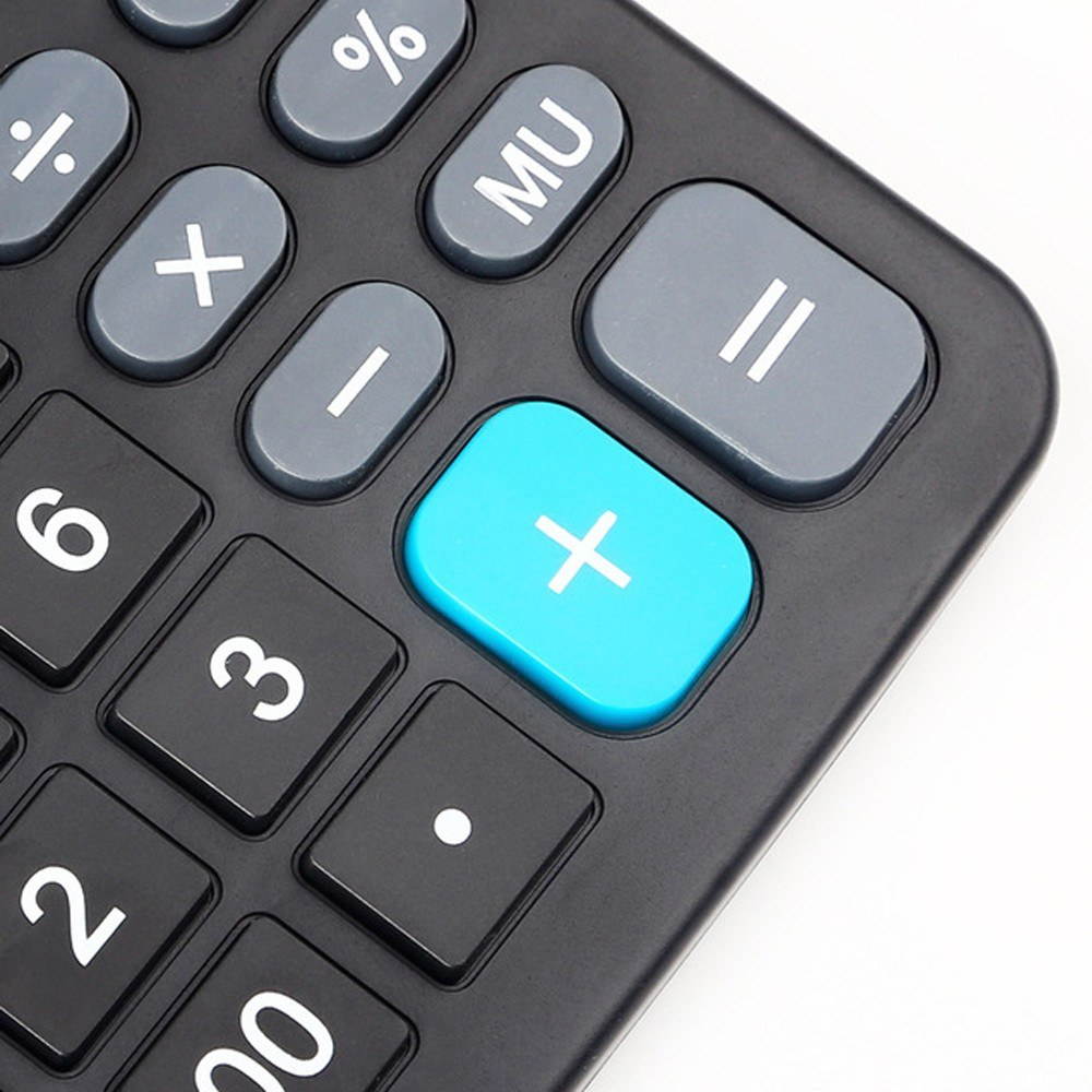 837B Desktop Electronic Calculator Standard Function Basic Counter with 12-Digits Large LCD Display Big Buttons Dual Powers Solar Batterys Powered for Home Office Business School