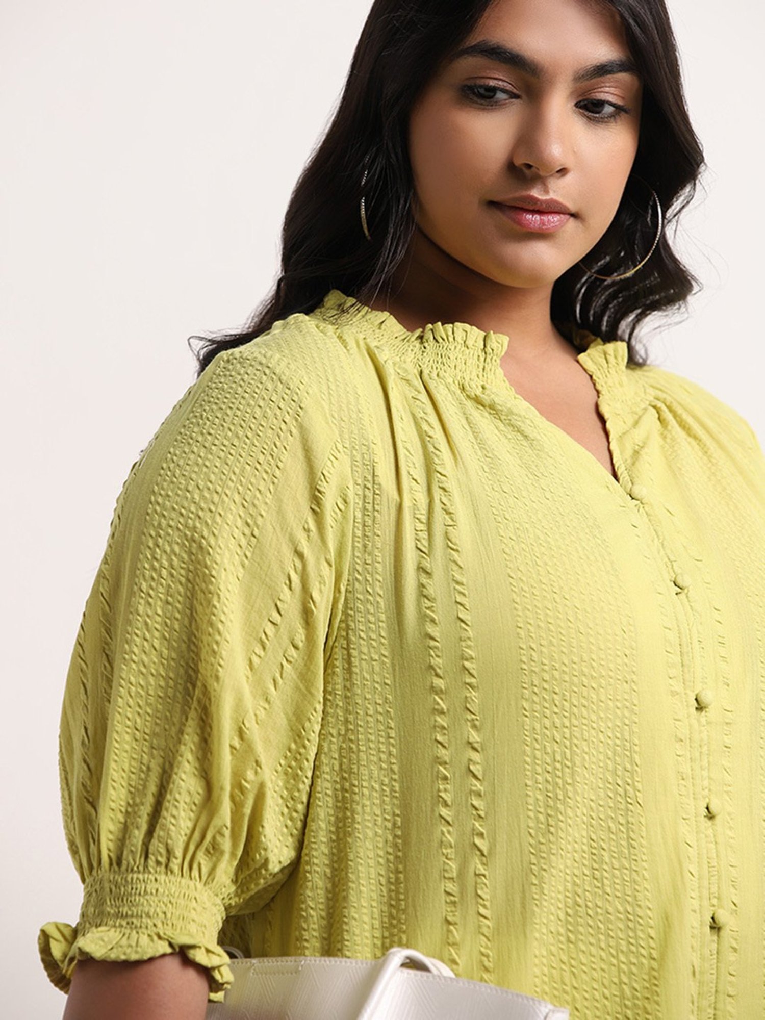 Gia by Westside Lime Ribbed Top