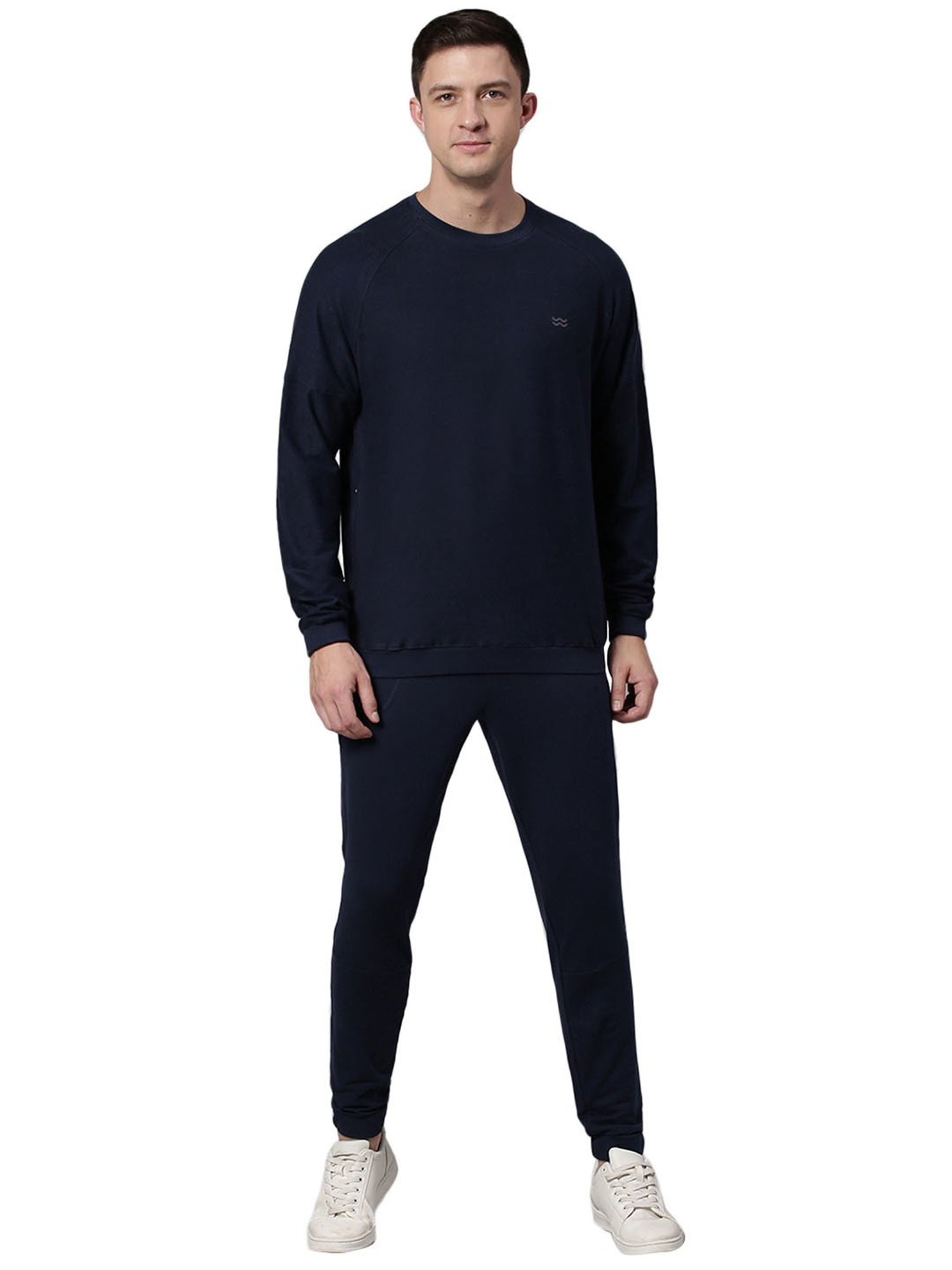 Slowave Navy Cotton Regular Fit Tracksuits