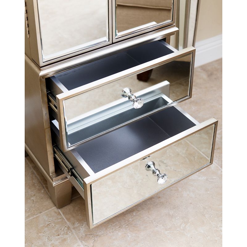 Millie Mirrored Jewelry Armoire Silver - Abbyson Living