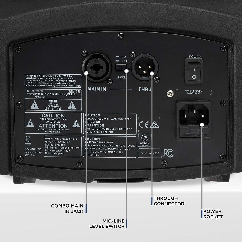 LyxPro SPA-5.5 Small PA Speaker Monitor Class-D Amplifier 3 Channel Mixer 3 Band EQ, Powerful Compact Active Speaker System amp with mixer 48V Phantom Power