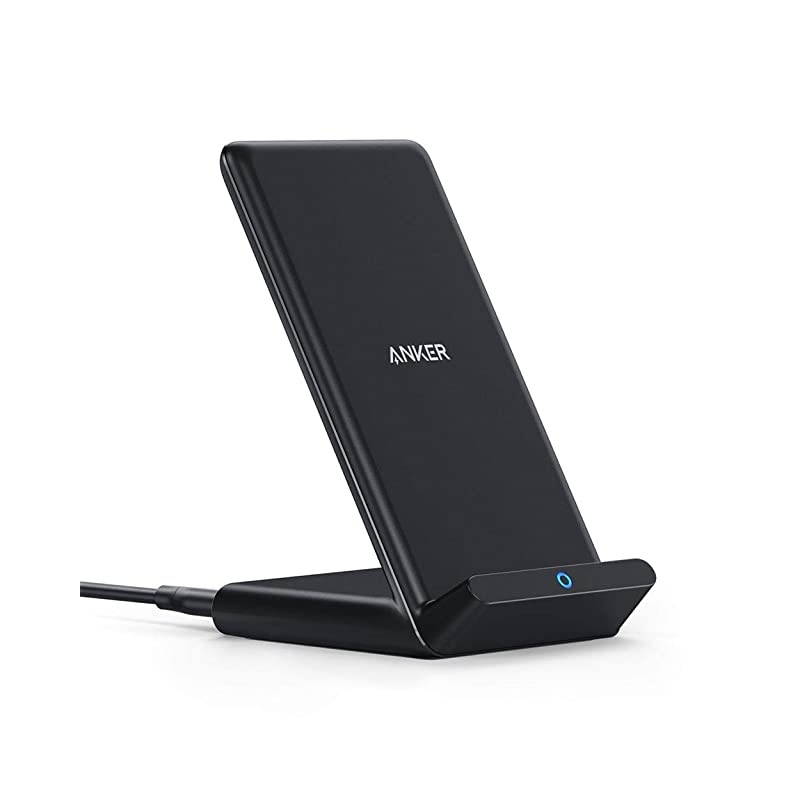 Wireless Charger PowerWave Stand QiCertified for iPhone 11 11 Pro 11 Pro Max XR Xs Max XS X 8 8 Plus 10W FastCharging Galaxy S20 S10 S9 S8 Note 10 Note 9 and More No AC Adapter