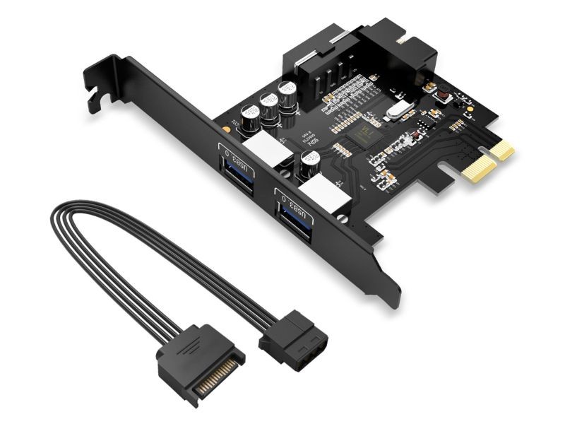 ORICO SuperSpeed 7 Ports USB3.0 PCI-E Expansion Card Adapter PCI-E USB 3.0 HUB Controller Adapter Add on Card for Windows Vista PC Laptop (No Additional Power Connection Needed)