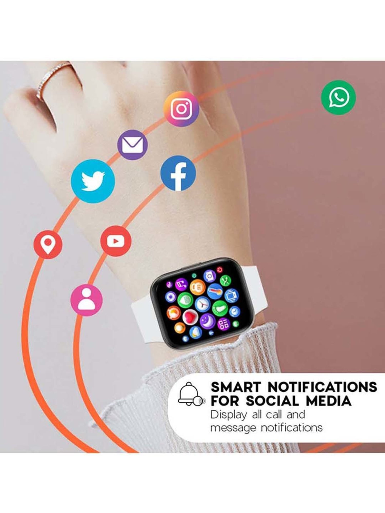 MAXX SX25 Ace Smart Watch with Multiple Sports Mode & Faces (Silver)