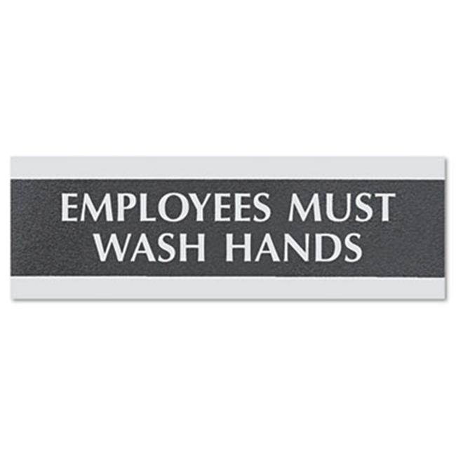 Headline Sign Century Series Office Sign Employees Must Wash Hands 9 x 3 4782